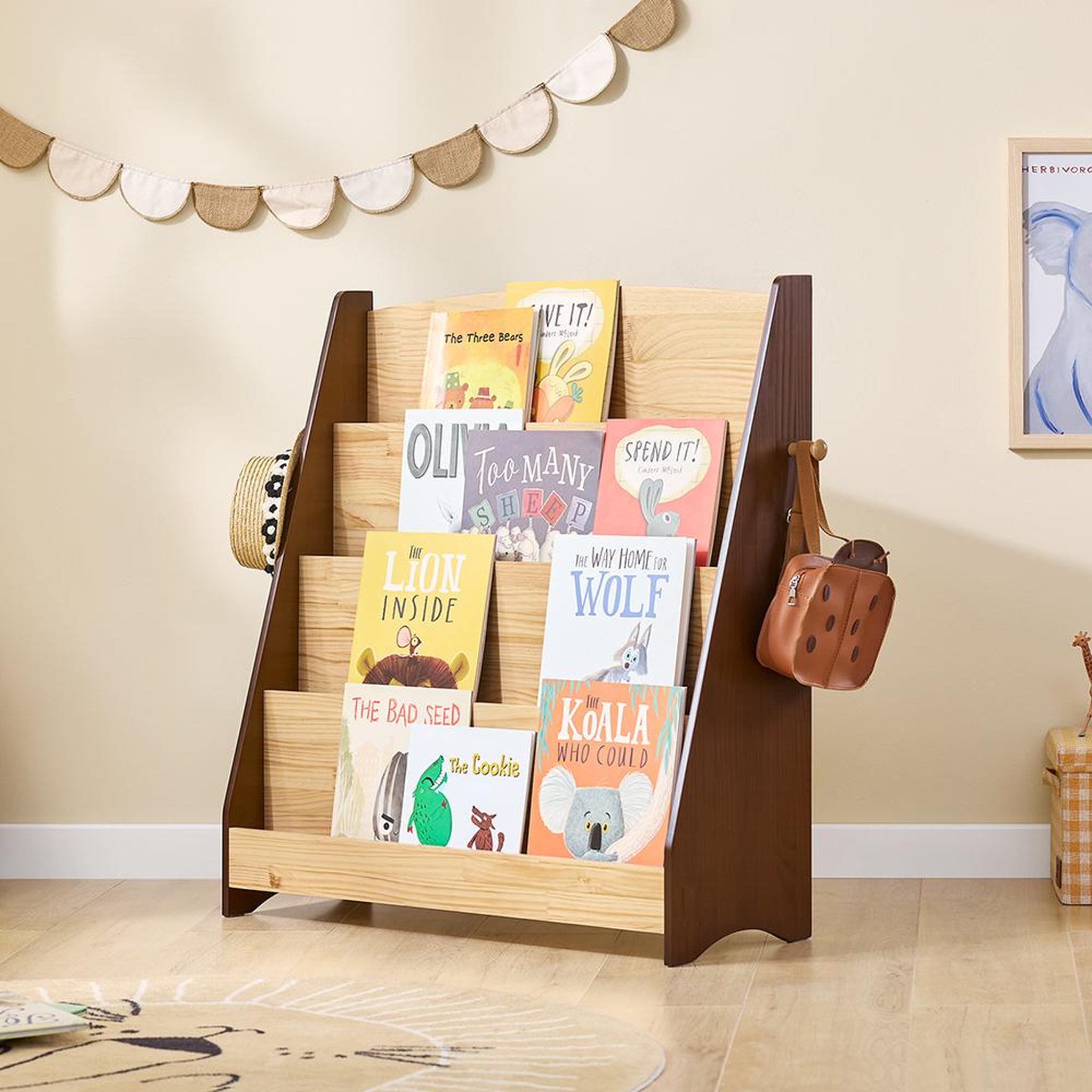 Voir la diapositive 2 : SOBUY SoBuy - Bibliothèque Enfant à 4 étagères - Nordique - KMB32