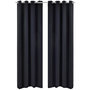 Voir la diapositive 1 : VIDAXL Rideau occultant 2 pcs avec œillets metalliques 135x175 cm Noir
