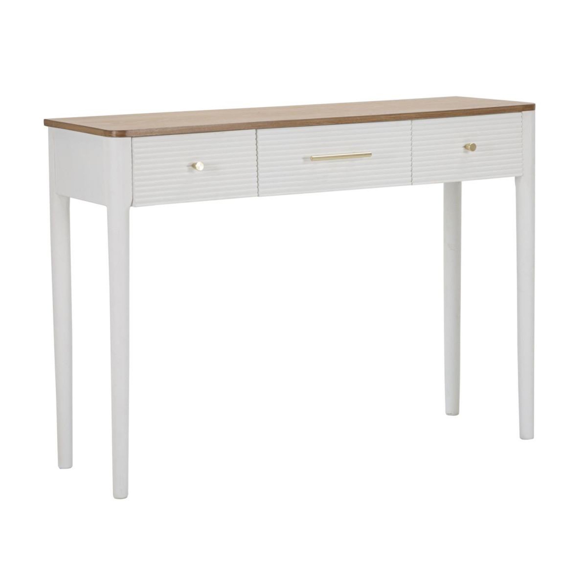 Paris Prix Console en bois 3 tiroirs  matera  107cm blanc & naturel