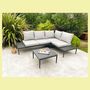 Voir la diapositive 2 : DCB GARDEN Salon de jardin d'angle - 4 places - Aluminium - Anthracite - ANKARA