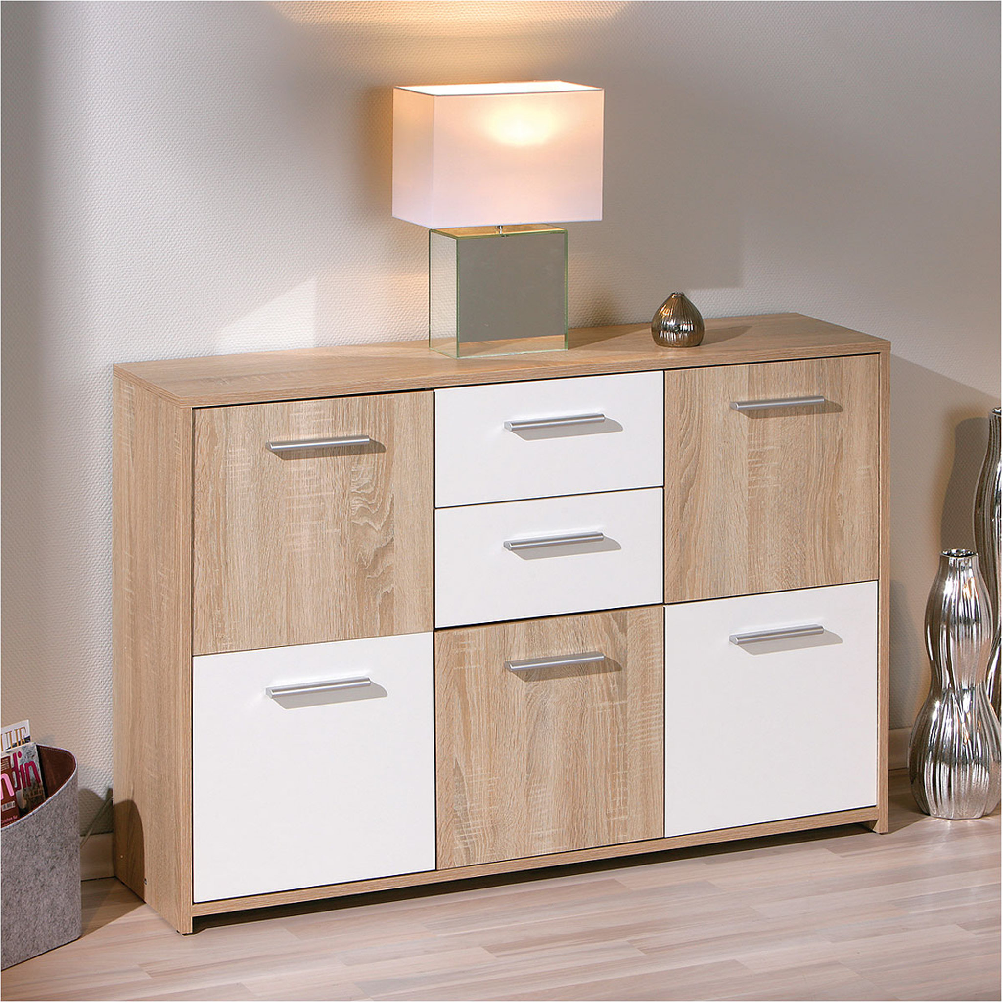 Voir la diapositive 2 : Commode 5 portes - 2 tiroirs KENDO