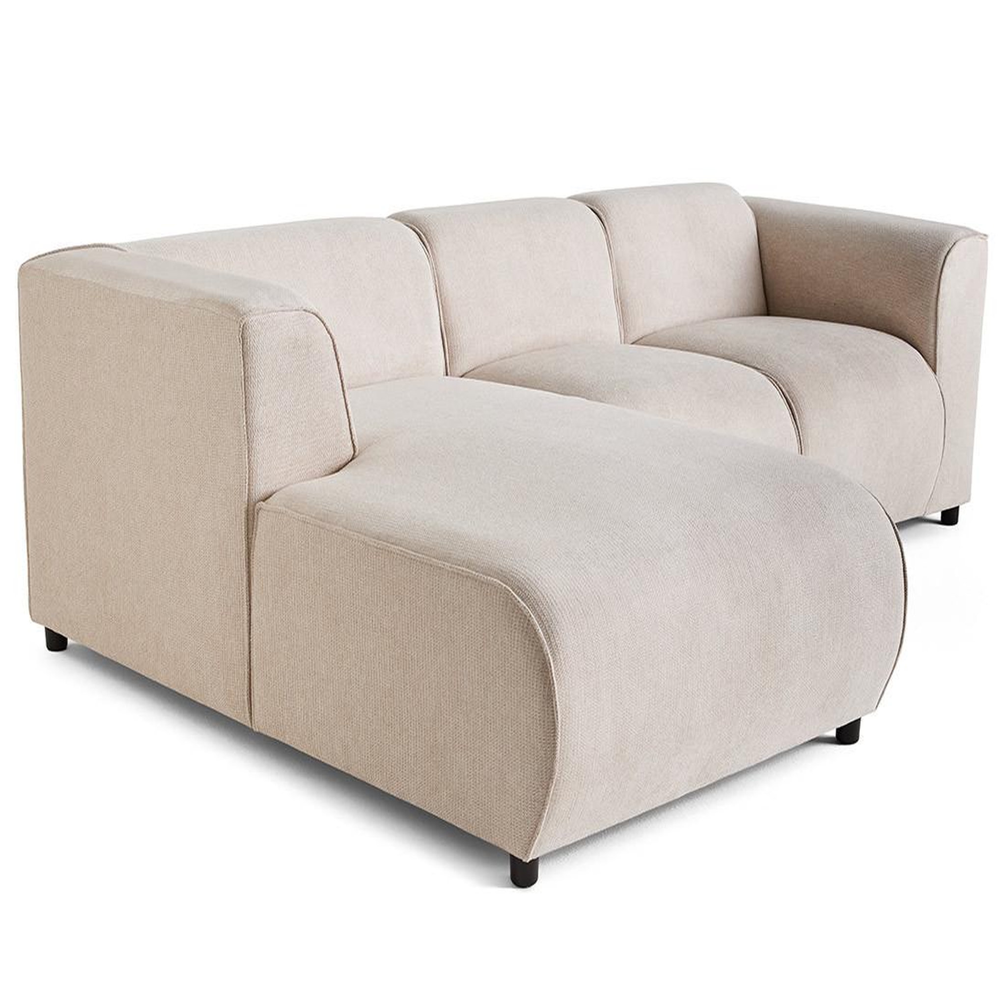 Voir la diapositive 2 : LISA DESIGN Suaro - canapé modulable d'angle gauche 4 places en tissu texturé
