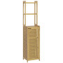 Voir la diapositive 1 : HOMCOM Meuble colonne salle de bain style naturel porte niche 4 étagères bambou
