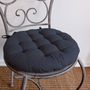 Voir la diapositive 2 : Paris Prix Galette de Chaise Piquée Uni  Panama  38cm Gris Foncé