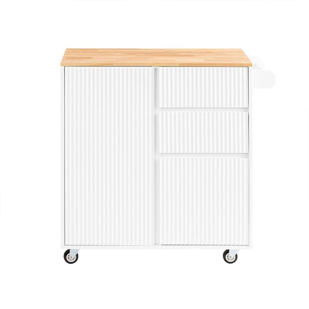 SOBUY SoBuy - Îlot De Cuisine à trois tiroirs - Blanc - 90x40x90cm - Moderne - FKW124-NW
