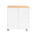 SOBUY SoBuy - Îlot De Cuisine à trois tiroirs - Blanc - 90x40x90cm - Moderne - FKW124-NW