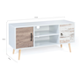 Voir la diapositive 5 : ID MARKET Meuble TV 113 cm scandinave BAHIA 2 portes