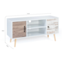 Voir la diapositive 5 : ID MARKET Meuble TV 113 cm scandinave BAHIA 2 portes