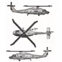 Trumpeter Maquette hélicoptère : Set de 6 mini hélicoptères SH-60K Seahawk