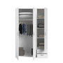 Voir la diapositive 4 : PARISOT Armoire VARIA - Décor blanc - 3 portes + 2 tiroirs - L 120 x H 185 x P 51 cm - PARISOT