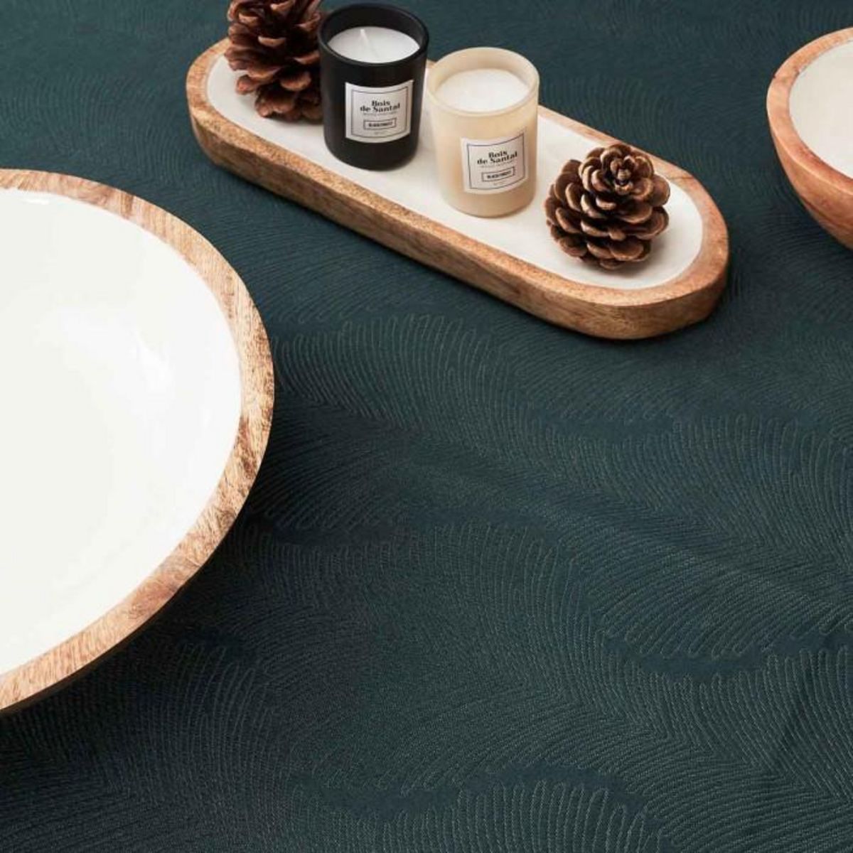 Paris Prix Nappe Jacquard  Black Forest  140x240cm Noir