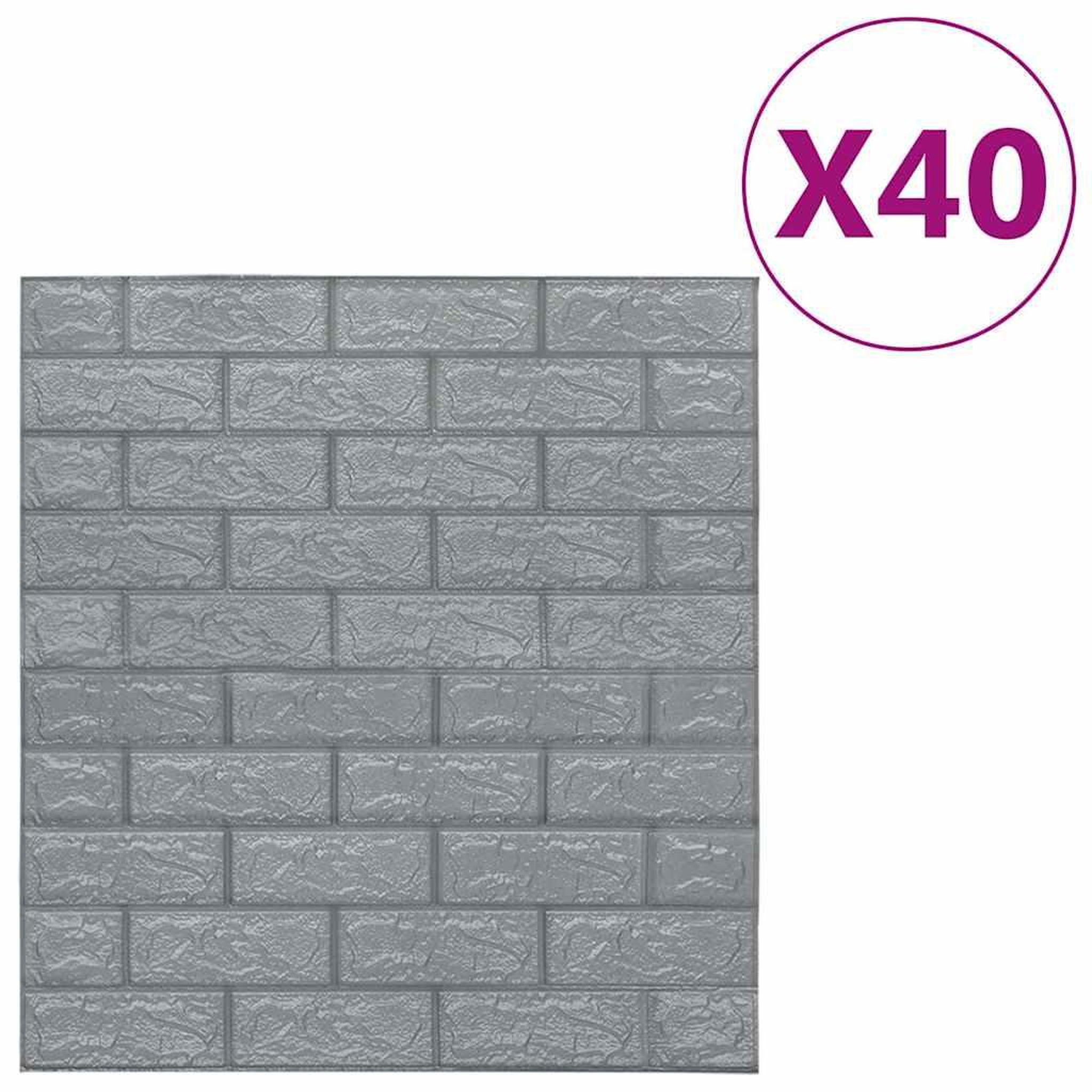 Voir la diapositive 2 : VIDAXL Papier peint 3d autoadhesif briques 40 pcs anthracite