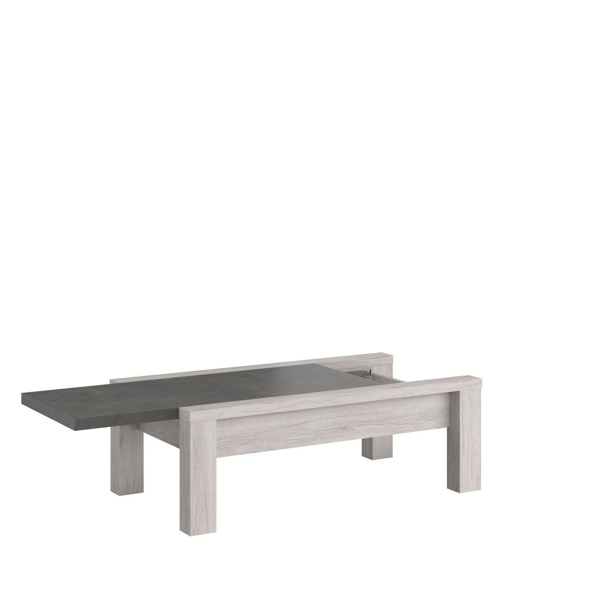Table basse avec plateau coulissant L116 x H41 x P66cm MEL