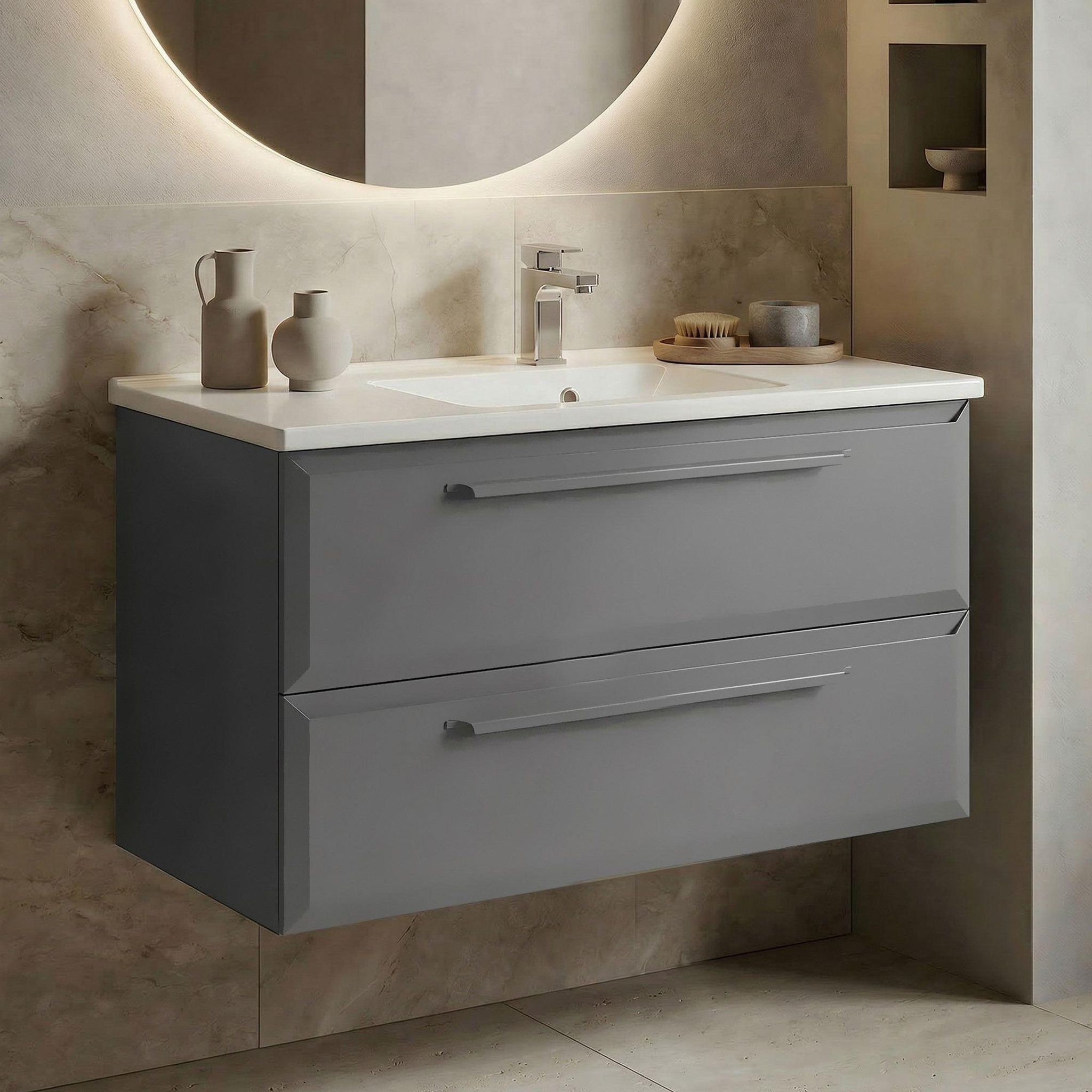 Voir la diapositive 2 : Habitat et Jardin Meuble Vasque  Nuvola 100 v2  - 100 x 50 x 62 cm - Grey