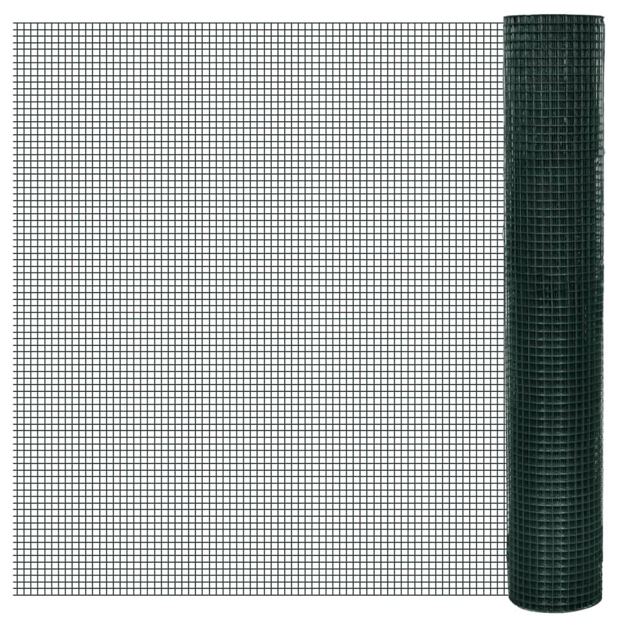 VIDAXL Grillage Acier galvanise et revetement en PVC 25 x 1 m Vert