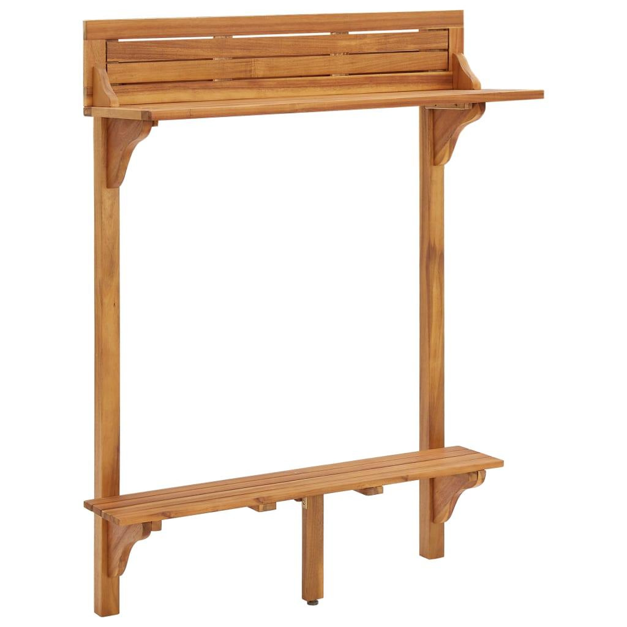 VIDAXL Table de bar de balcon 90x37x122,5 cm bois d'acacia massif