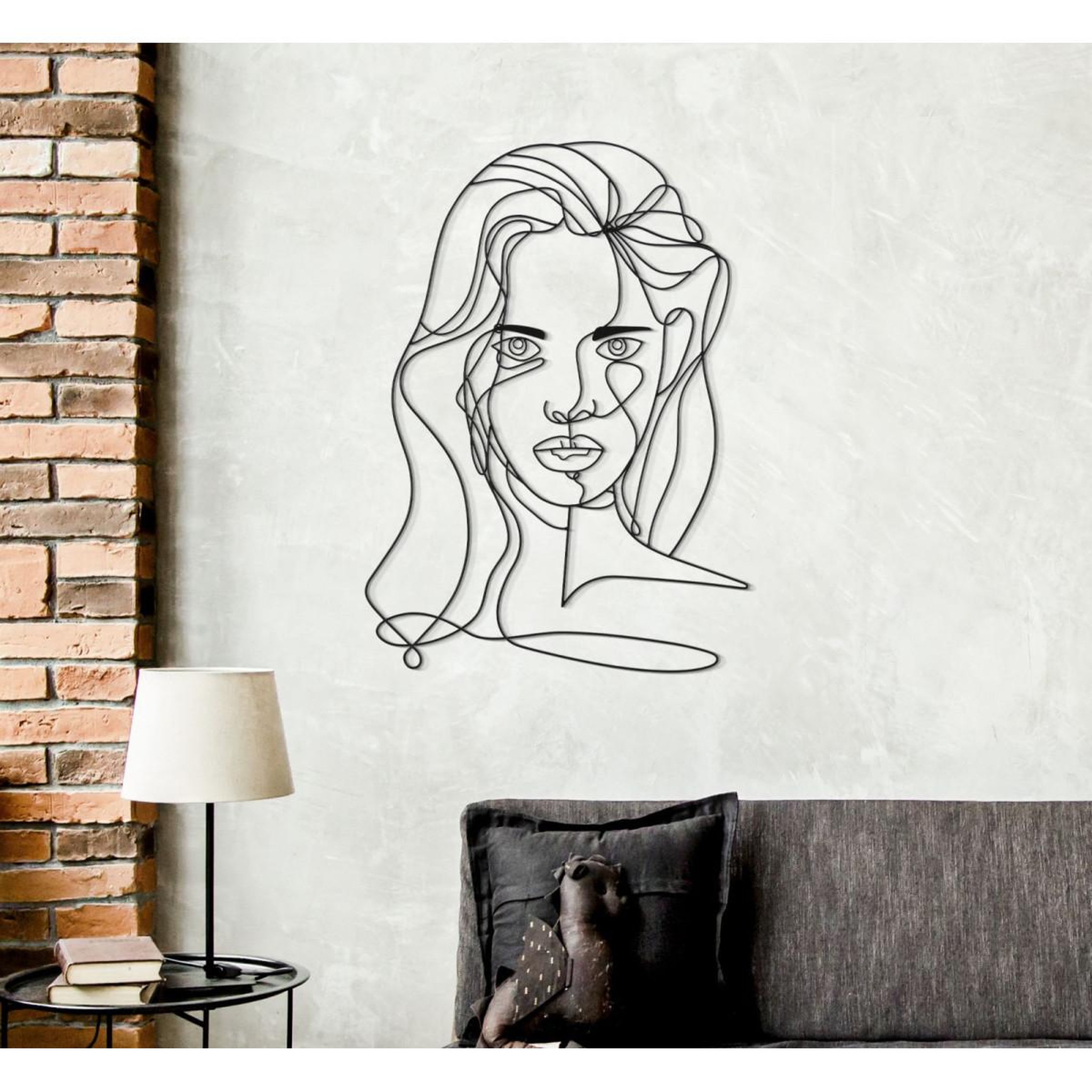 Voir la diapositive 5 : Paris Prix Décoration murale en métal  visage  80cm noir