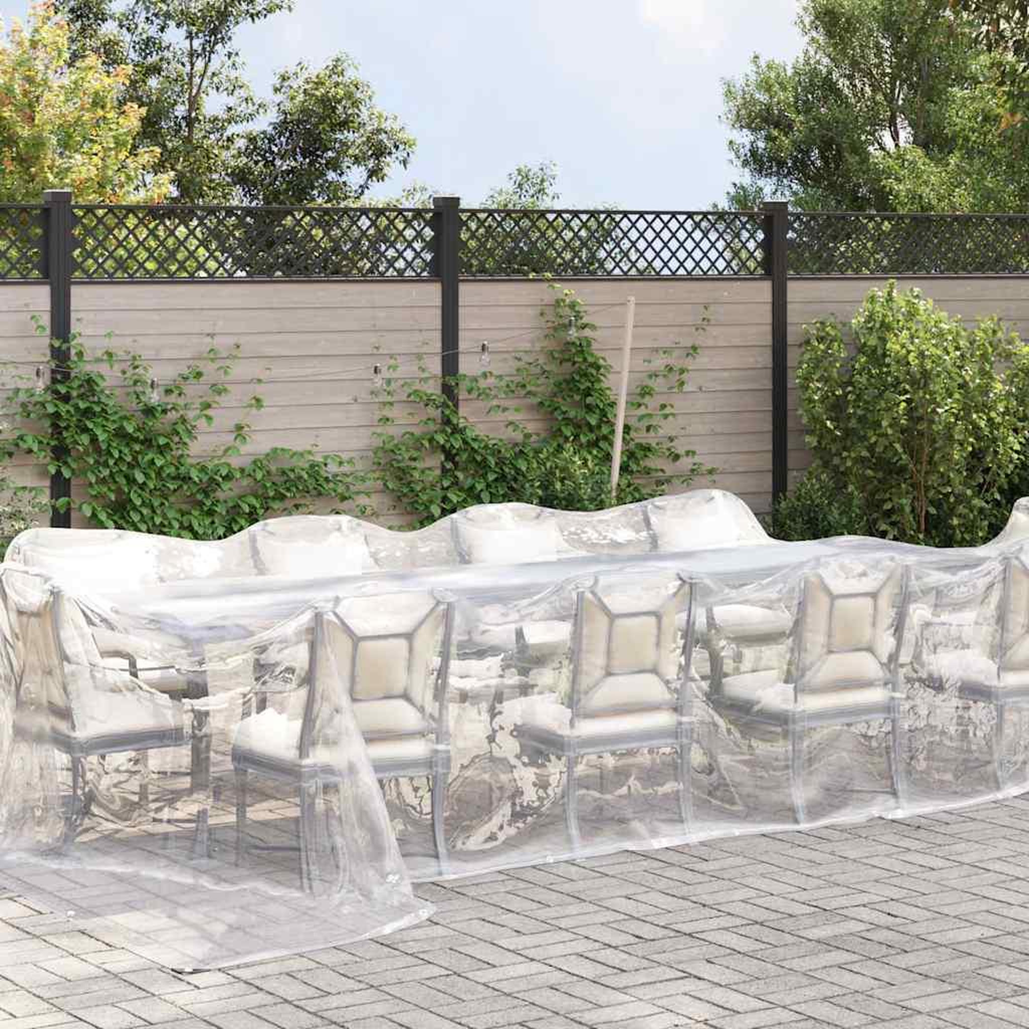 Voir la diapositive 2 : VIDAXL Bache transparente avec œillets 4x12 m polyethylene