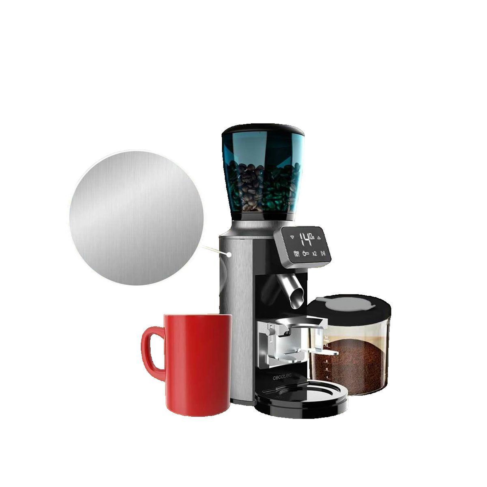 Voir la diapositive 3 : CECOTEC Moulin à café Cecotec SteelMill Touch inox