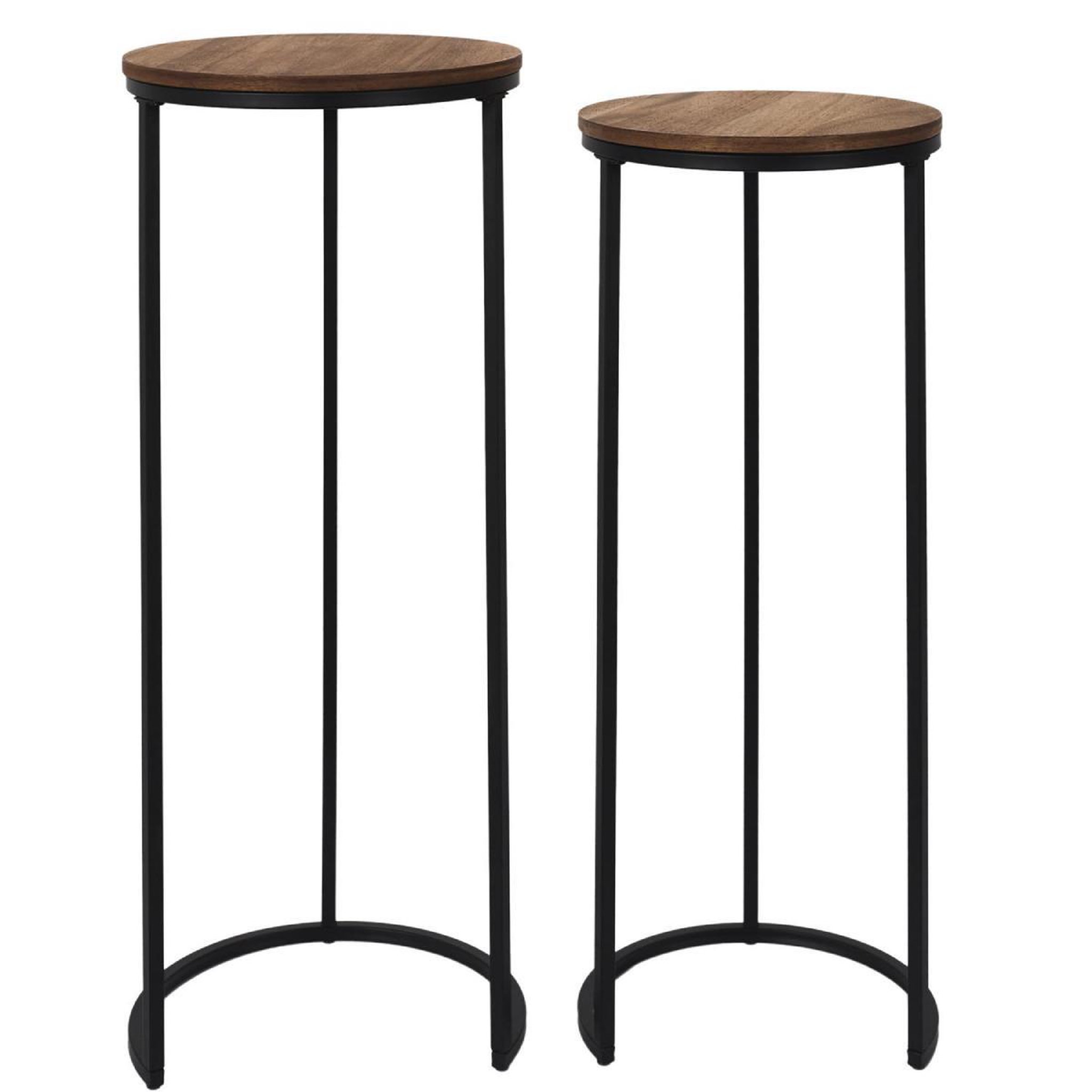 Voir la diapositive 5 : The Home Deco Factory Lot de 2 sellettes  gigogne  80cm marron