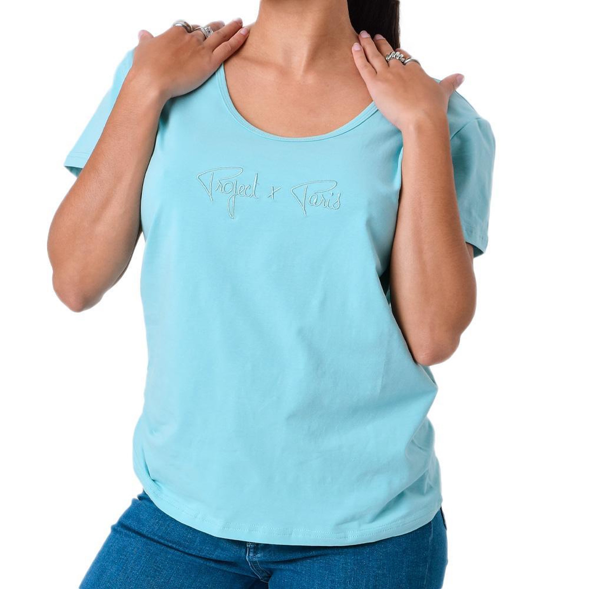 Voir la diapositive 1 : Project X T-shirt  Femme Project X Paris Basic Broderie F221114