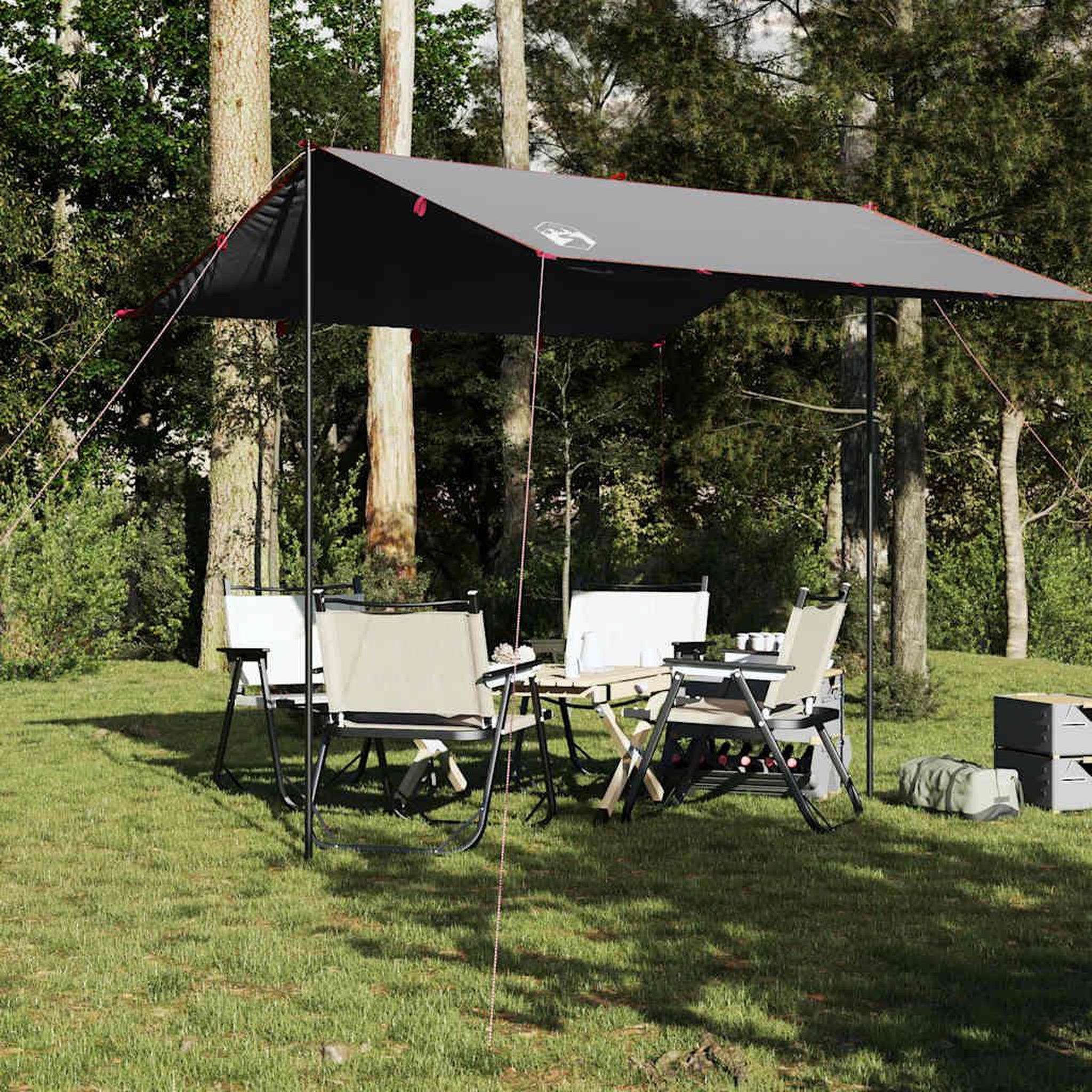 VIDAXL Bache de camping gris et orange 300x294 cm impermeable