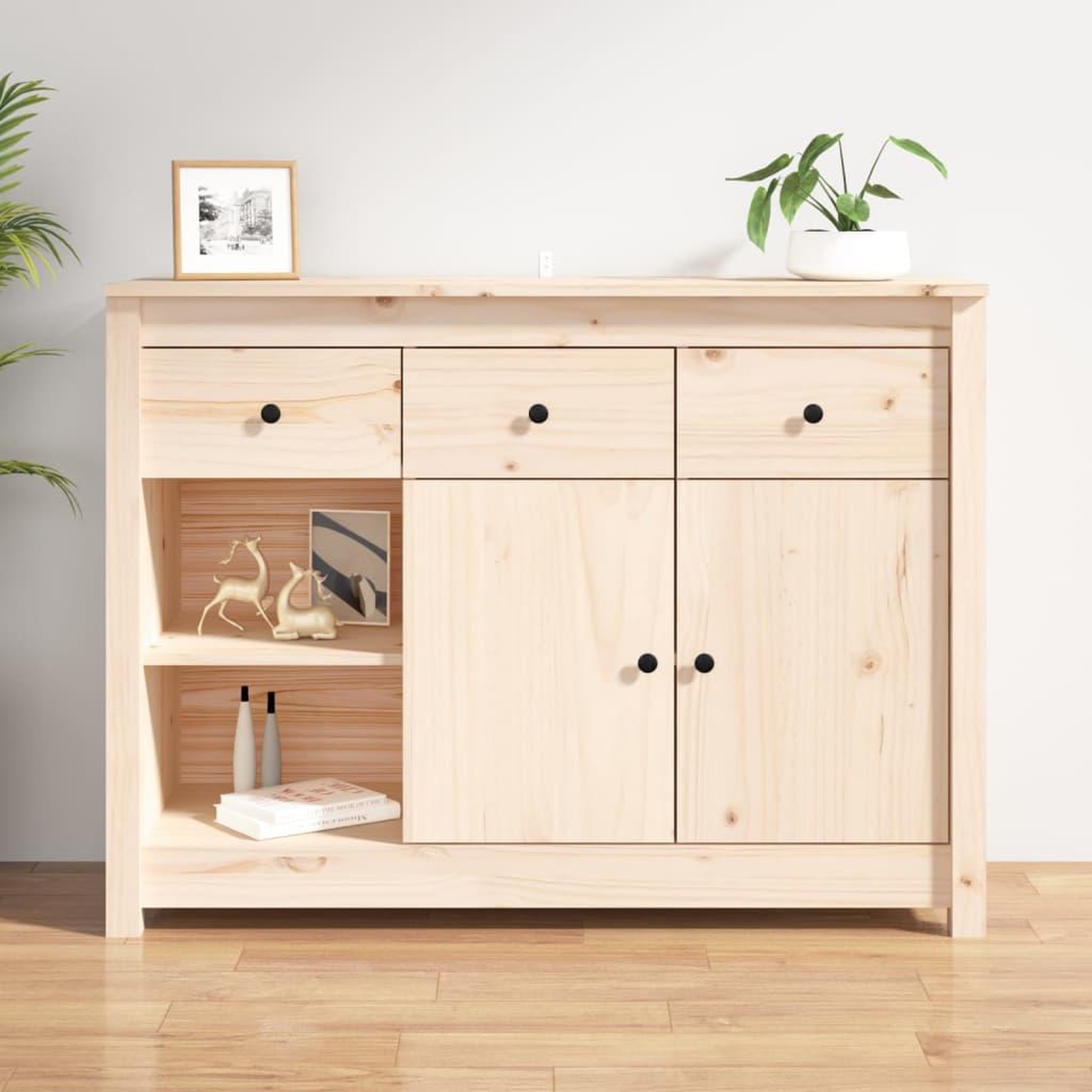 Voir la diapositive 1 : VIDAXL Buffet 100x35x74 cm Bois massif de pin