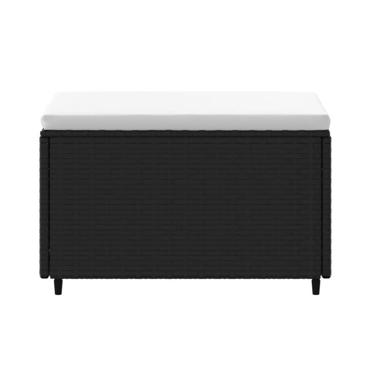 VIDAXL Repose-pieds de jardin et coussins lot de 2 noir resine tressee