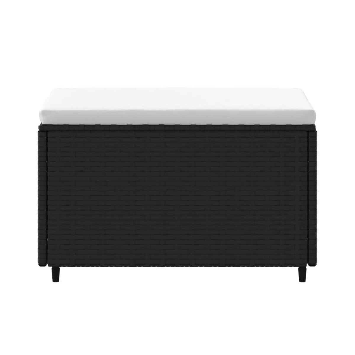 VIDAXL Repose-pieds de jardin et coussins lot de 2 noir resine tressee