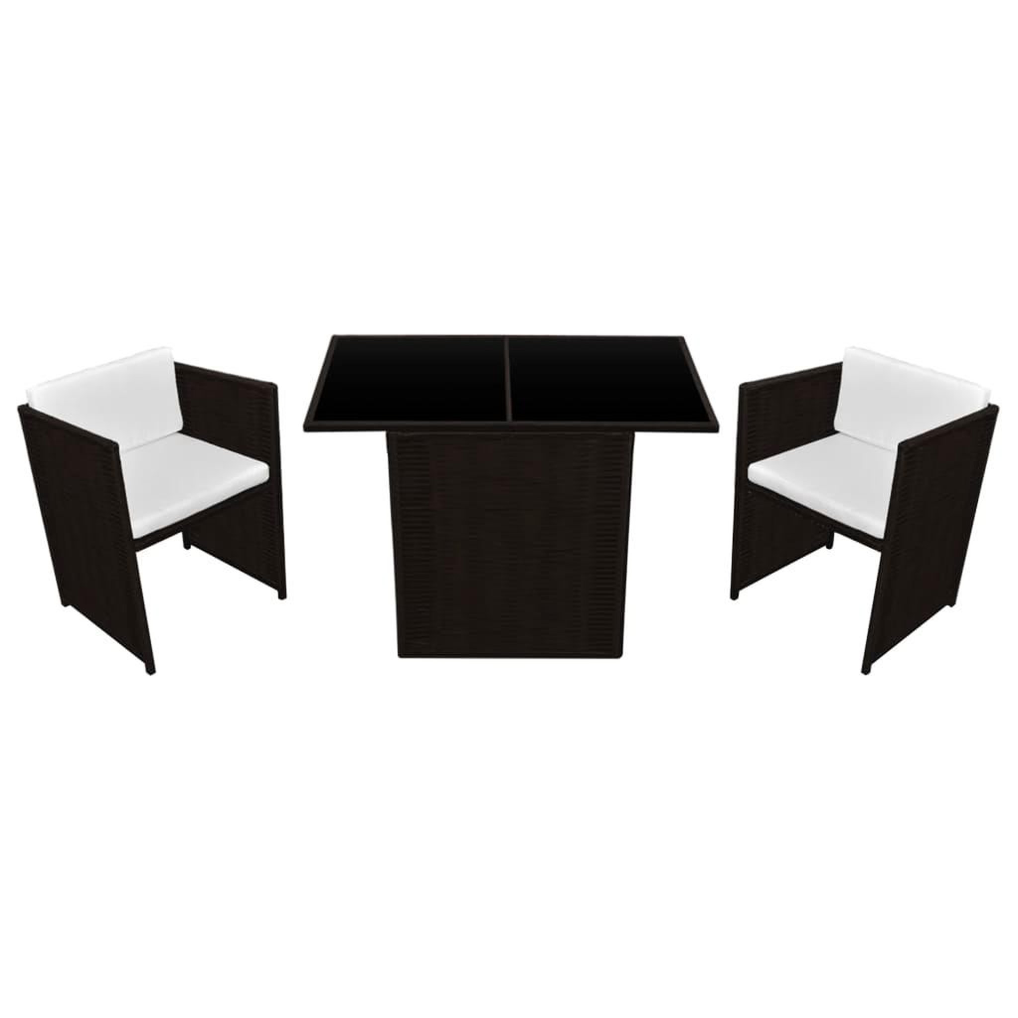 Voir la diapositive 2 : VIDAXL Ensemble de bistro 3 pcs avec coussins resine tressee marron