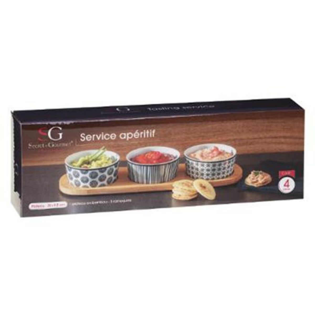 SECRET DE GOURMET Planche apéritive coupelle Bohemia - Bambou