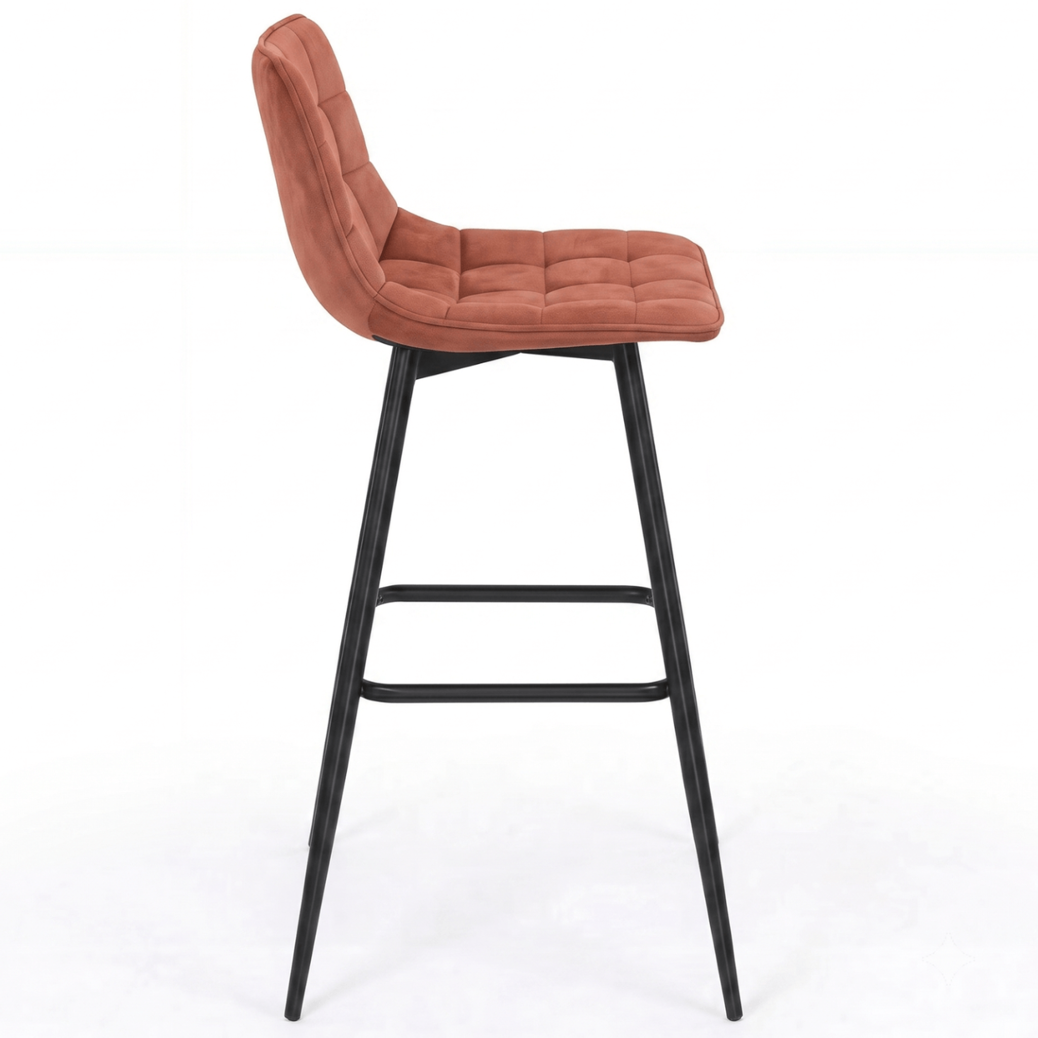 Voir la diapositive 6 : ID MARKET Lot de 4 tabourets de bar mady en velours mix color gris foncé, terracotta x2, beige