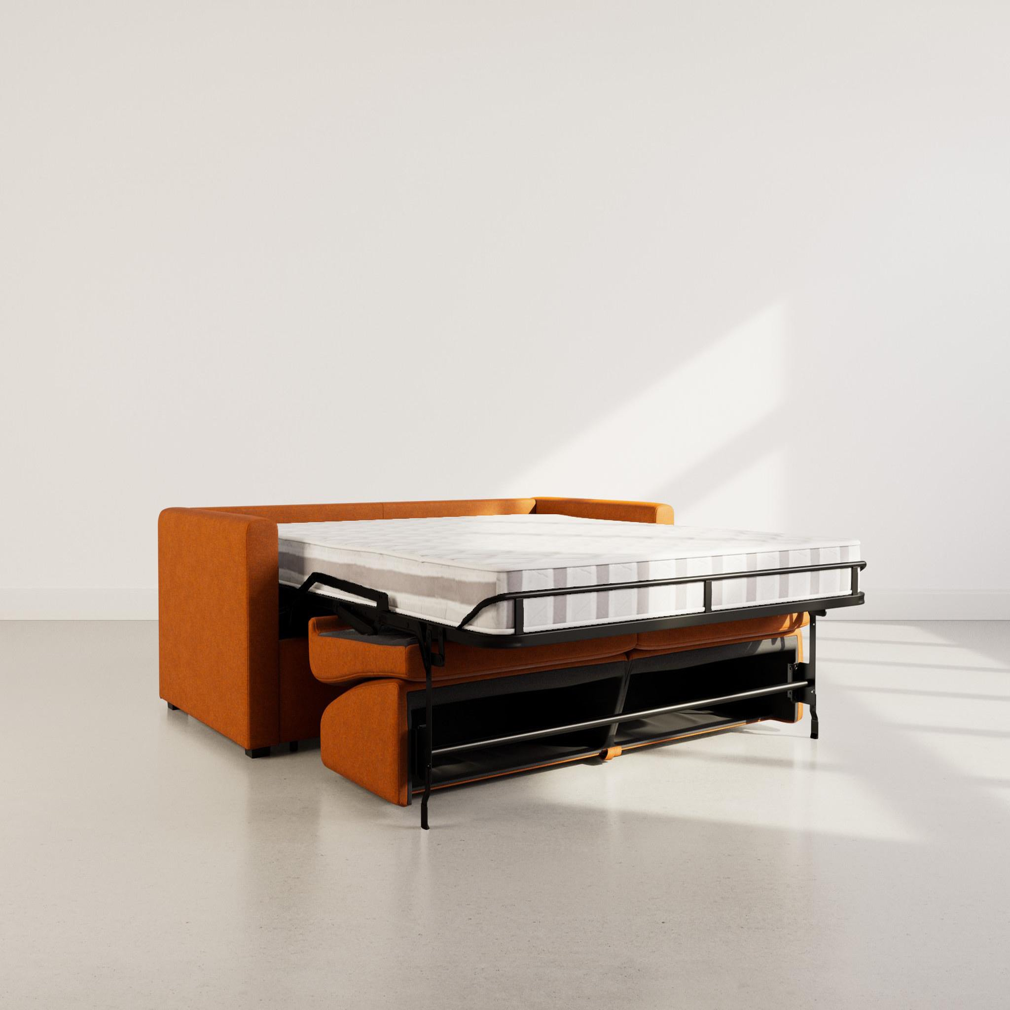 Voir la diapositive 2 : BEST MOBILIER Julia - canapé 3 places convertible express couchage quotidien 140 cm matelas 14 cm en tissu