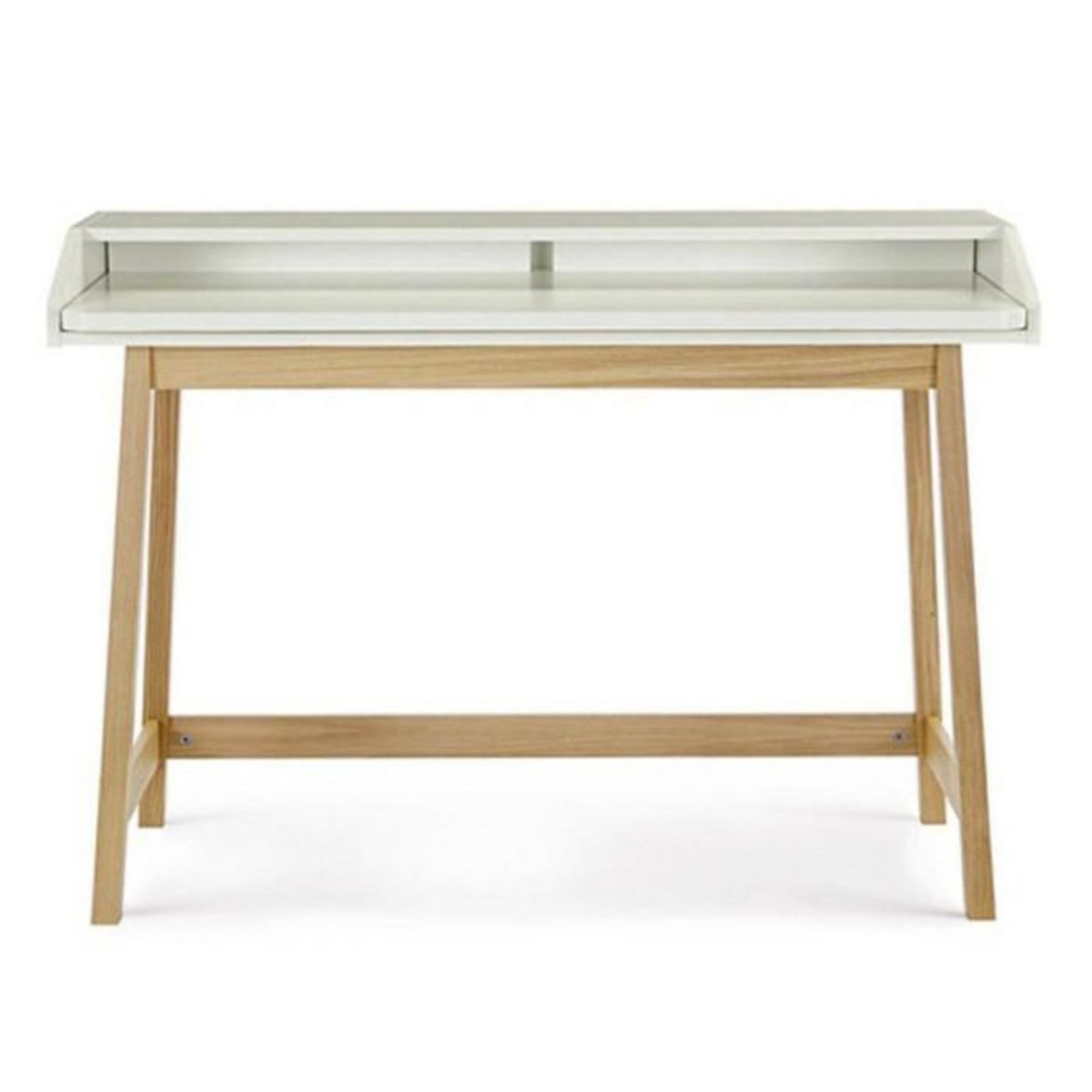 Paris Prix Bureau Design avec Plateau Coulissant  St James  116cm Chêne & Blanc