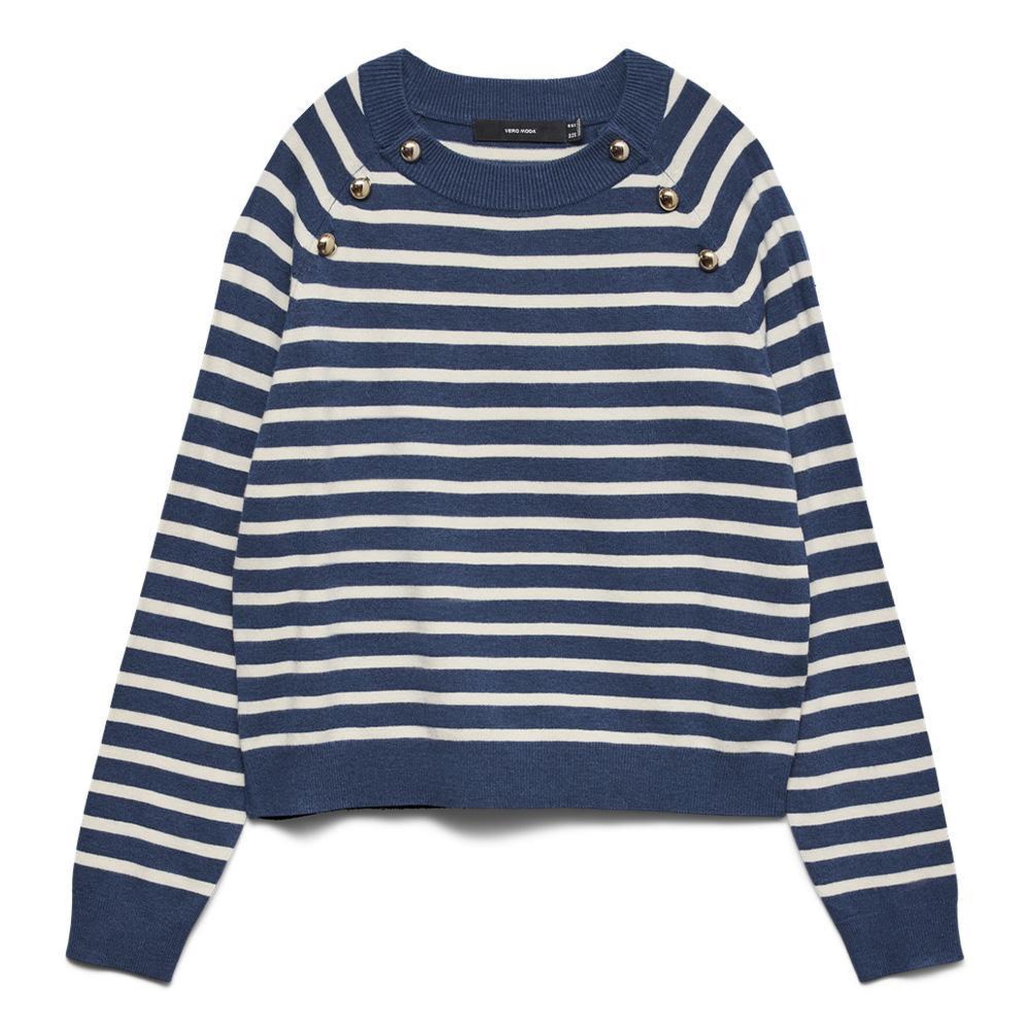 Vero Moda Pull Bleu/Beige Femme Vero Moda Happy. Coloris disponibles : Bleu