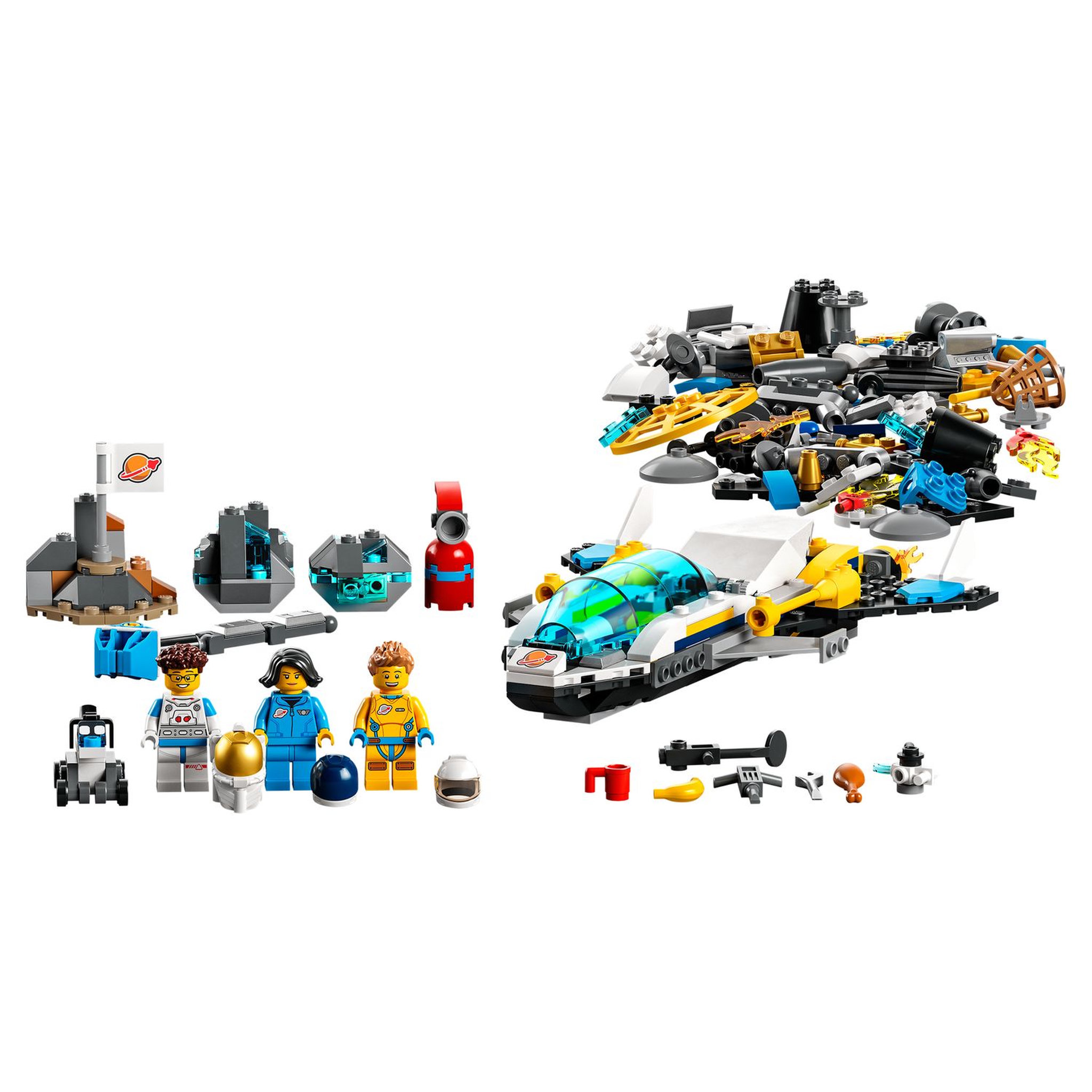 Voir la diapositive 3 : LEGO City 60354 Mission d'exploration spatiale sur Mars, Jouet de Construction Interactif avec Vaisseau Spatial et Planète Rover