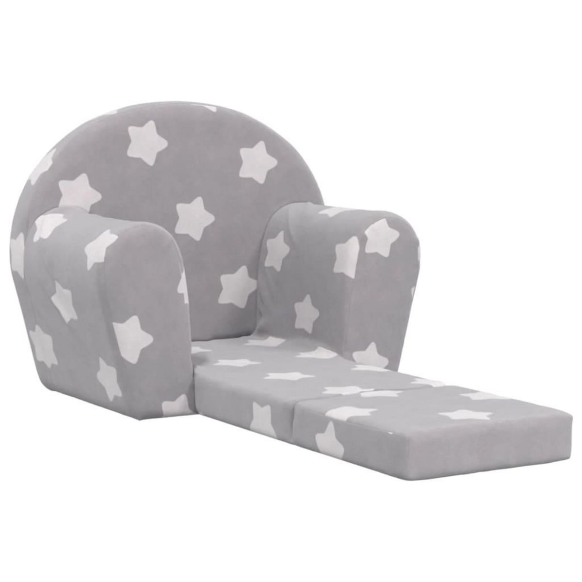 VIDAXL Canape-lit pour enfants gris clair avec etoiles peluche douce