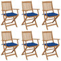 Voir la diapositive 1 : VIDAXL Chaises pliables de jardin lot de 6 avec coussins Bois d'acacia