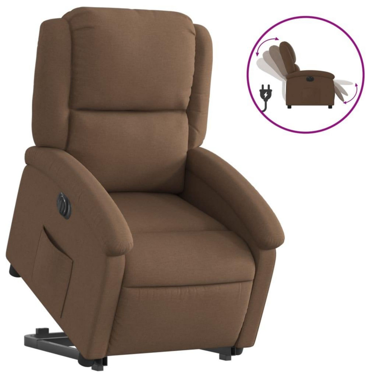 VIDAXL Fauteuil inclinable electrique marron tissu