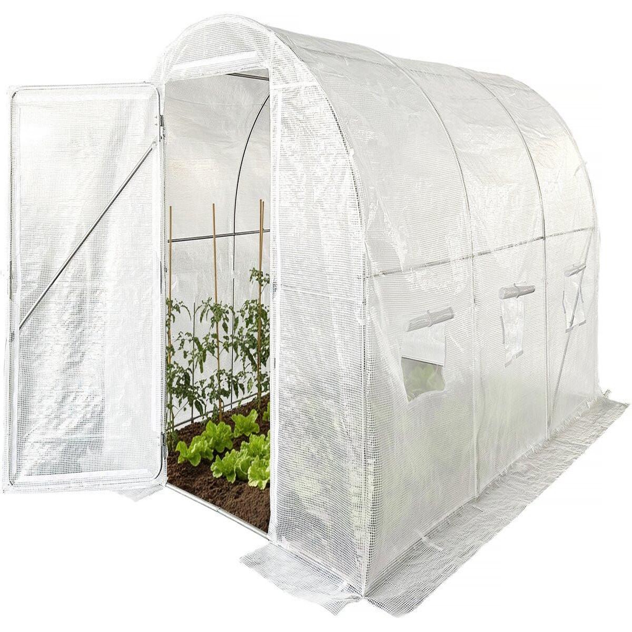 Habitat et Jardin Serre tunelle de jardin avec porte 3 x 2 m  mimosa  - 6 m² - 180g - blanc