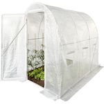 Habitat et Jardin Serre tunelle de jardin avec porte 3 x 2 m  Mimosa  - 6 m² - 180g - Blanc