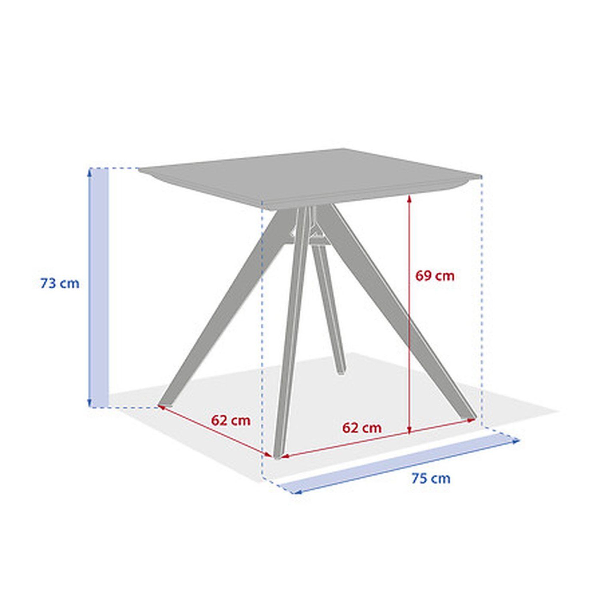 Voir la diapositive 2 : HESPERIDE Table de jardin carré en aluminium 2 places terzano - vanille et argile