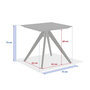 Voir la diapositive 2 : HESPERIDE Table de jardin carré en aluminium 2 places TERZANO - Vanille et argile