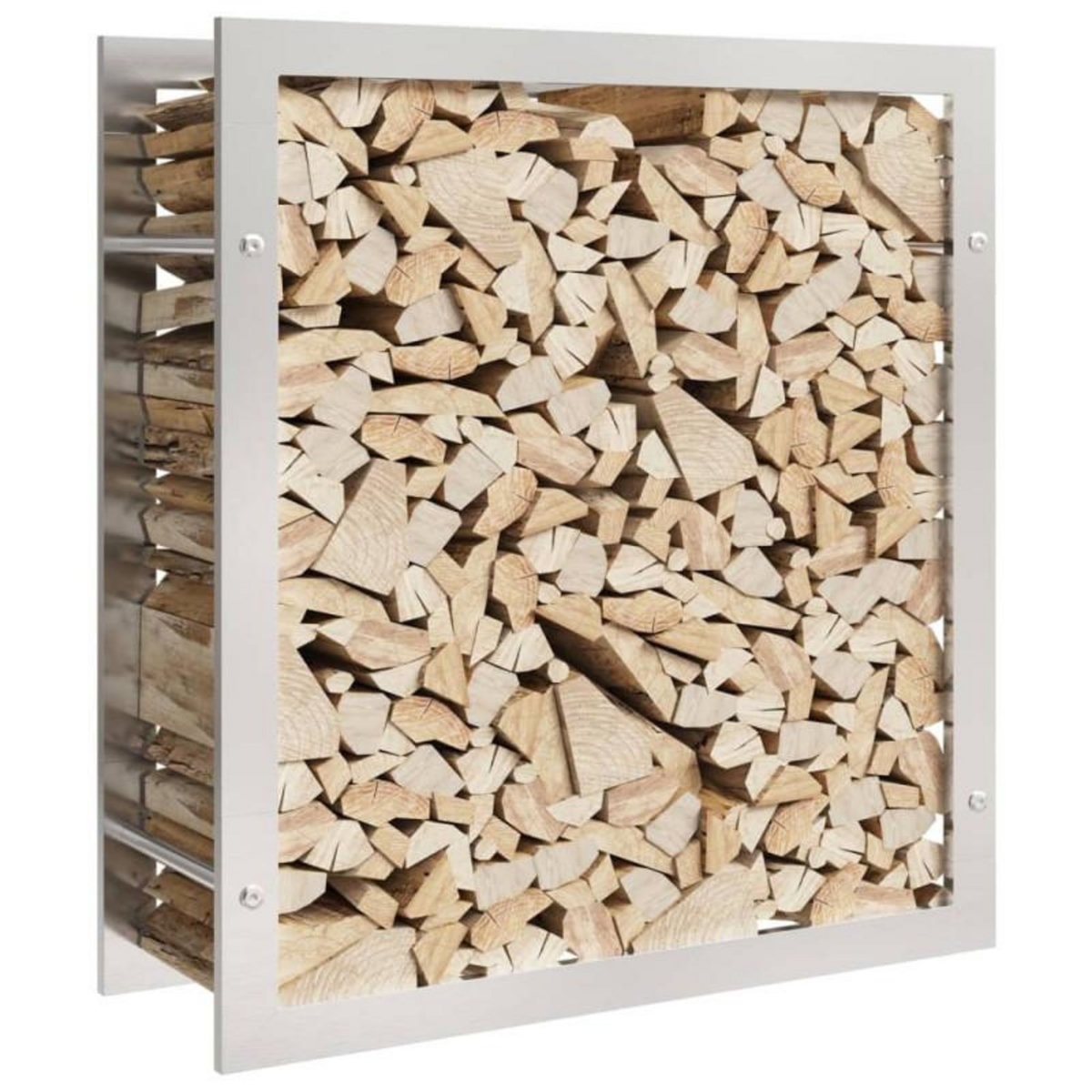 VIDAXL Portant de bois de chauffage 80x28x86 cm acier inoxydable