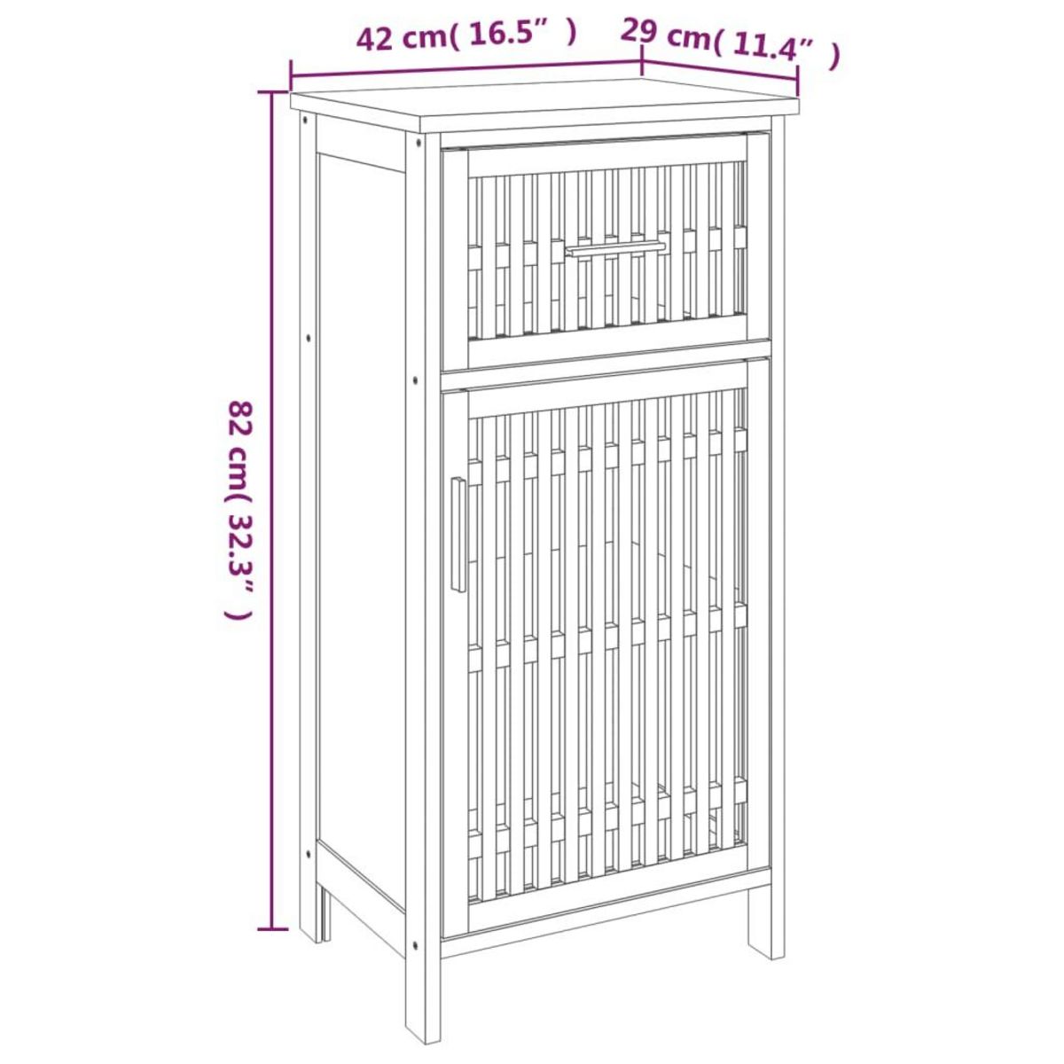 VIDAXL Armoire de salle de bain 42x29x82 cm Bois massif de noyer