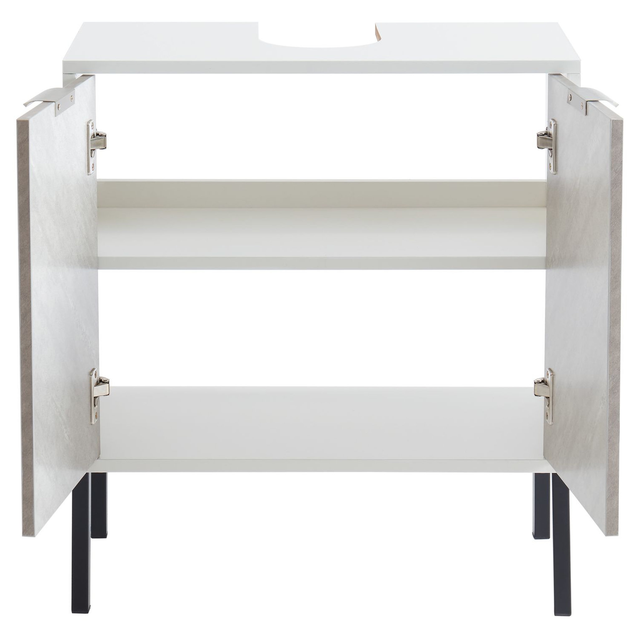 Voir la diapositive 3 : Meuble  de salle de bain sous-vasque 2 portes L60cm ALBUFEIRA