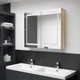 Voir la diapositive 1 : VIDAXL Armoire de salle de bain a miroir a LED Blanc et chene