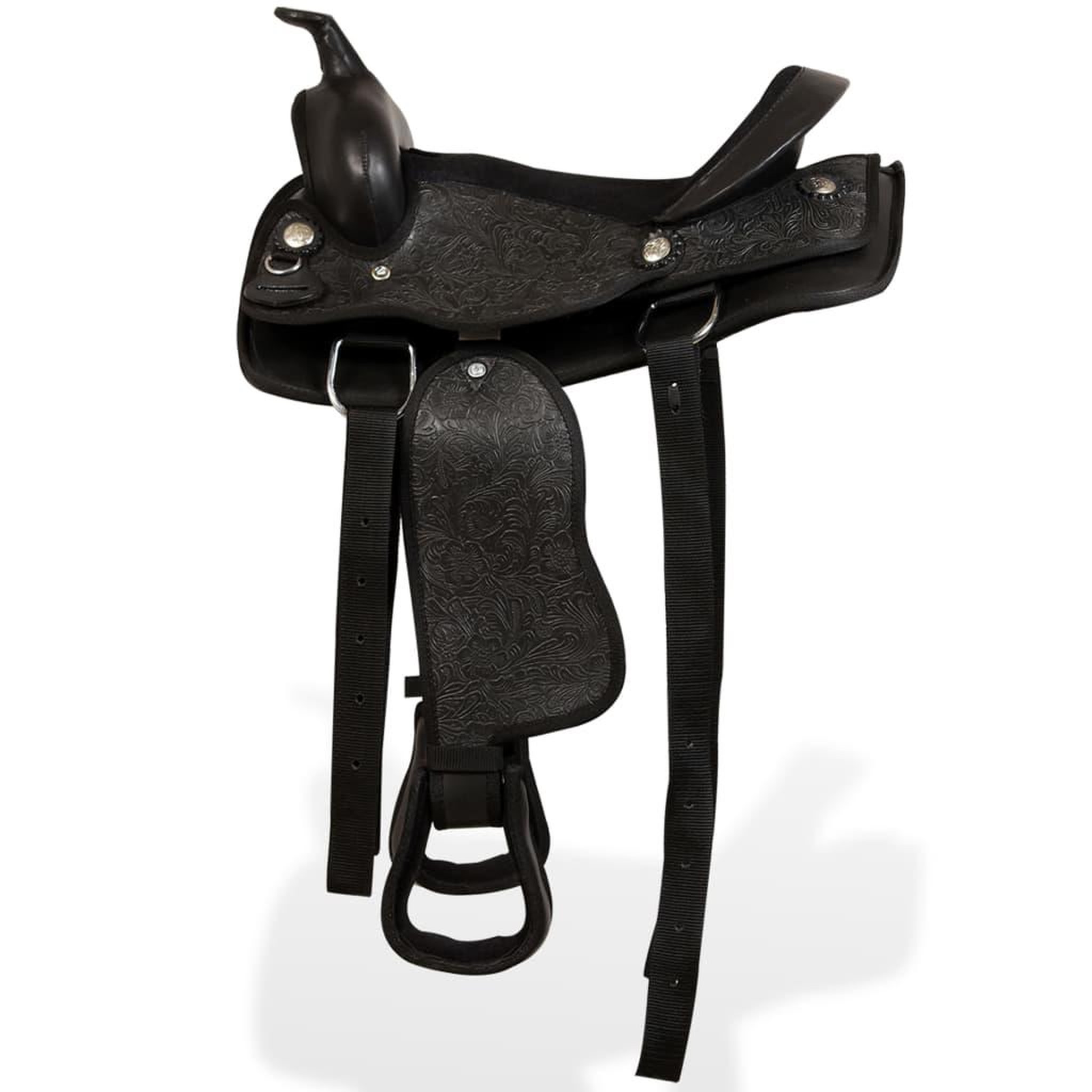 Voir la diapositive 4 : VIDAXL Selle, bridon et col de poitrine Cuir veritable 12 po Noir