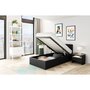 Voir la diapositive 2 : Ensemble matelas 90x190cm + Lit coffre 90x190cm sommier inclus avec tête de lit WILLOW noir