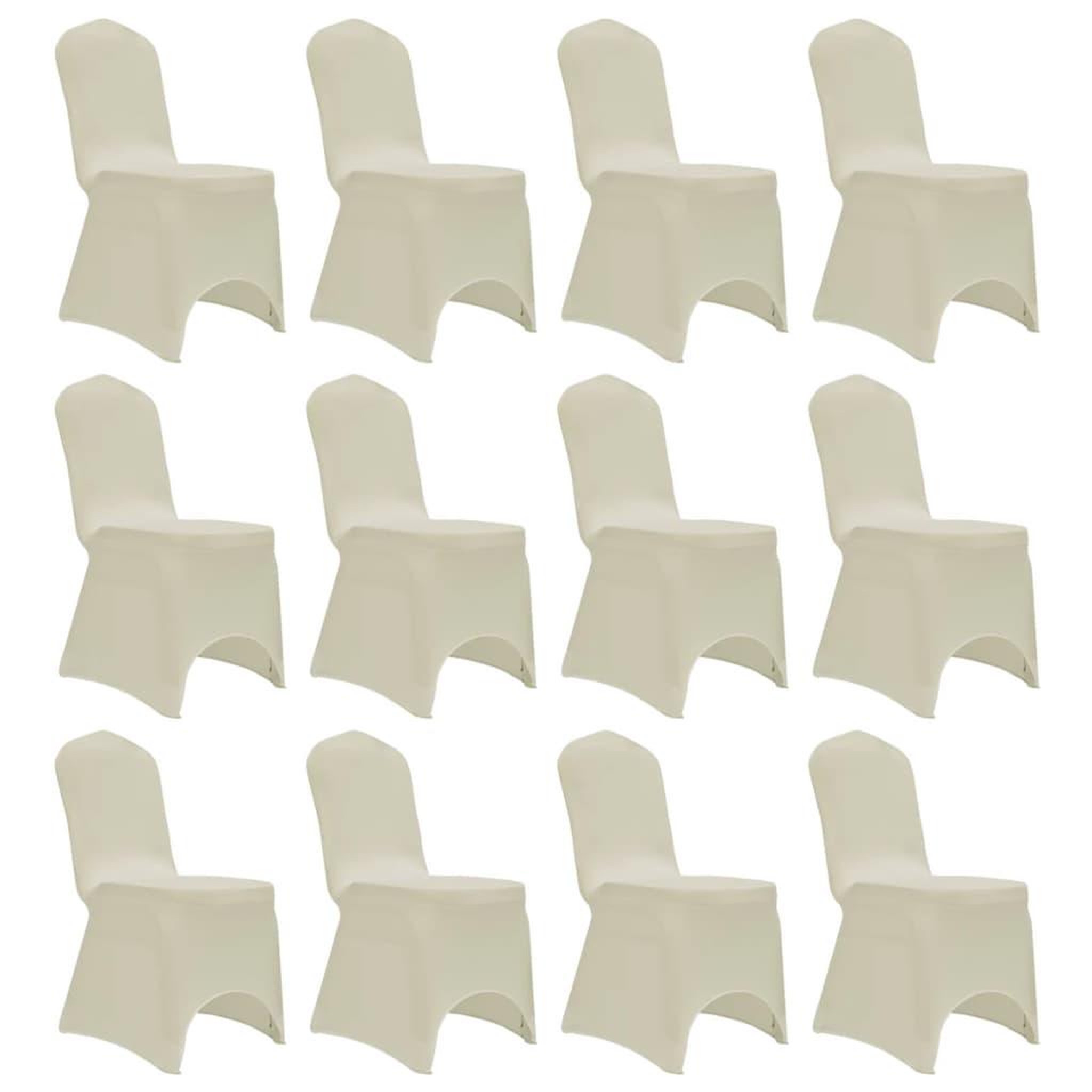 Voir la diapositive 1 : VIDAXL Housses elastiques de chaise Creme 12 pcs